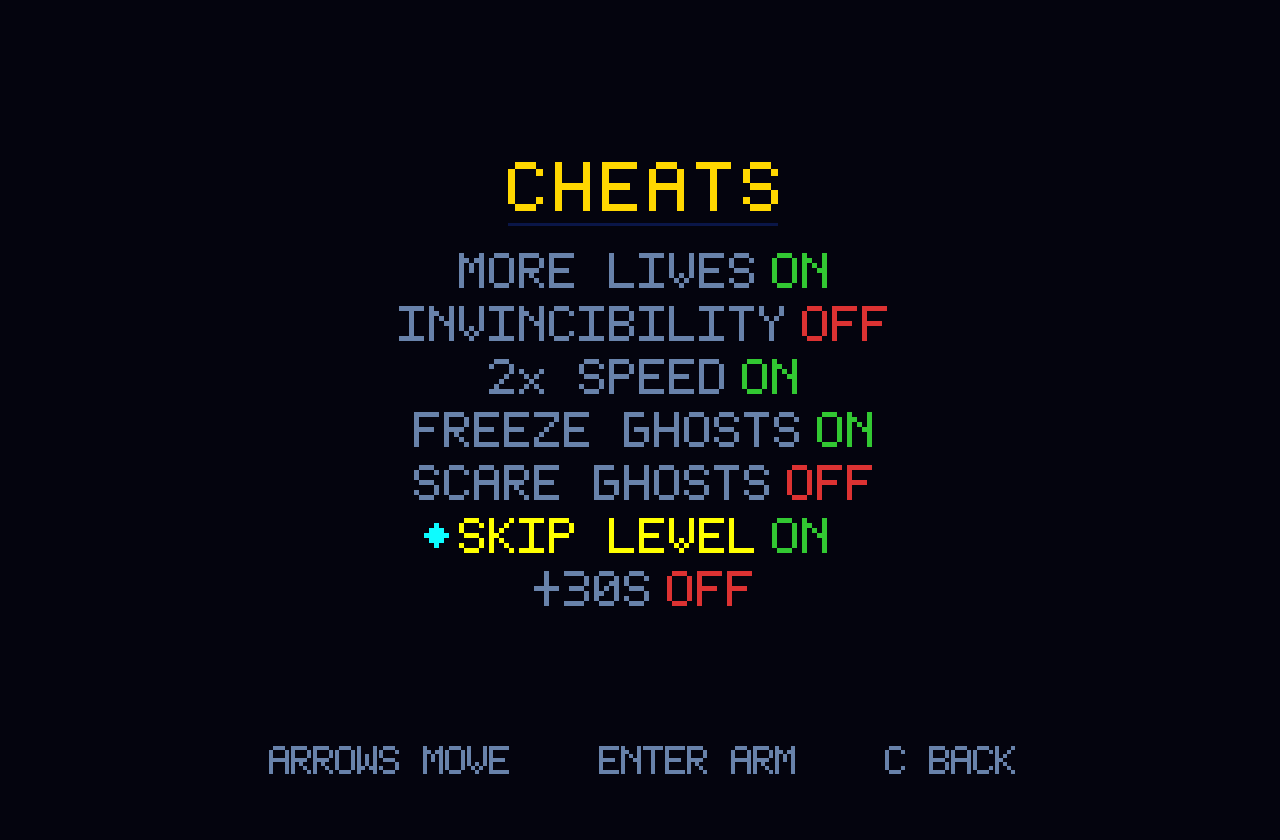The cheat menu